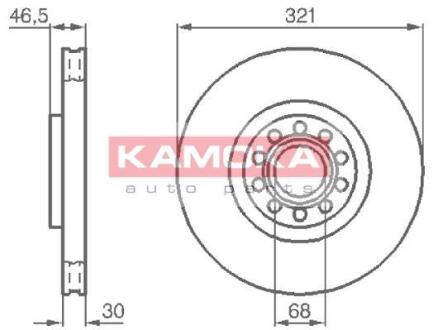 Гальмiвнi диски AUDI A4 97-/A6 97-/SEAT EXEO 09- KAMOKA 1032332