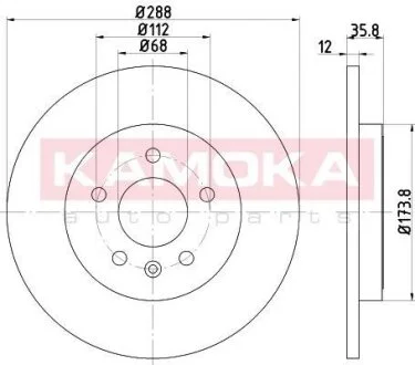 Диск торм. Audi A4 00->,Seat Exeo 08-> задн. KAMOKA 1032846