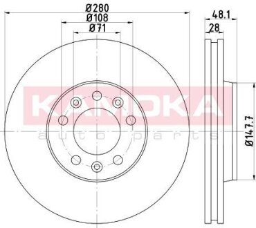 Гальмiвнi диски CITROEN JUMPY 07-/FIAT SCUDO 07-/PEUGEOT EXPERT 07- KAMOKA 103286