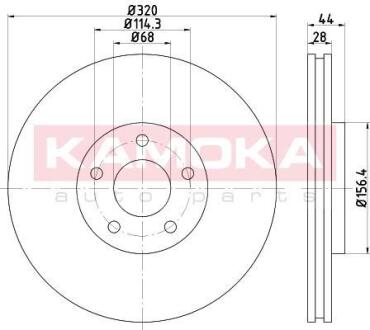 Гальмiвнi диски Nissan Juke 13-/Qashqai 07-13/Renault Koleos 08- KAMOKA 103290