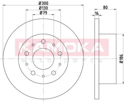Диск тормозной Citroen Jumper,Peugeot Boxer задний поврежд. упак. KAMOKA 1033646