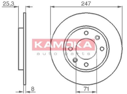 Диск торм. Citroen Saxo 96-03,Xsara 97-05,Peugeot 106 96->,306 94-02 задн. KAMOKA 103488