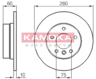 Диск торм. BMW 3 (E36) 90-99,3 (E46) 98-05 задн. KAMOKA 103498