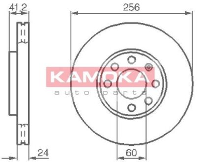 Диск торм. Opel Astra II (G) 98-05 перед. вент. KAMOKA 1036808