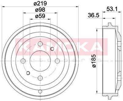 Барабан тормозной Fiat Cinquecento 94-98,Palio 96->,Seicento 98-10 KAMOKA 104007