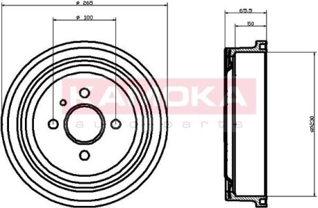 Барабан тормозной Opel Astra F 91-98,Astra G 98-05,Combo 01-> KAMOKA 104016