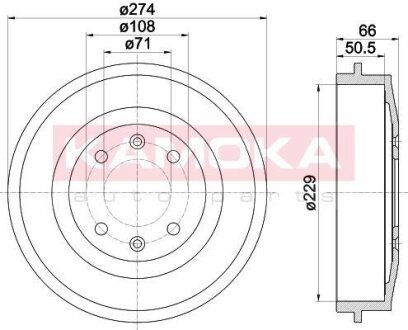 Барабан торм. задн. Citroen C15,Xsara,Berlingo,Peugeot 306,405,Partner KAMOKA 104019