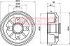 Барабан тормозной Citroen AX 87-96,Saxo 96-04,Peugeot 106 91-04,206 98-09 KAMOKA 104022 (фото 1)