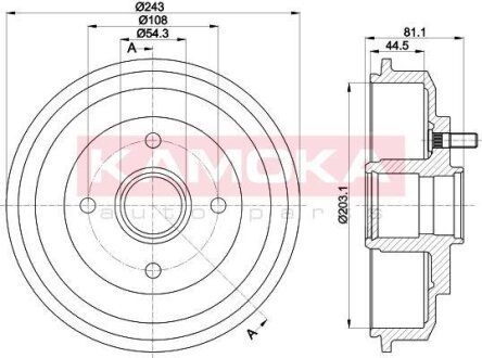 Барабан тормозной Ford Focus 98-04 KAMOKA 104023