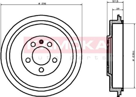 Барабан тормозной Skoda Octavia 96-04,Roomster 06-10 KAMOKA 104024