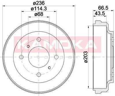 Барабан тормозной Nissan Almera II (N16) 00-> KAMOKA 104039