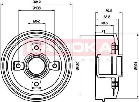 Барабан тормозной Citroen Xsara 97-05,Peugeot 306 93-01 KAMOKA 104044