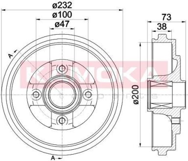 Барабан тормозной Opel Agila 00-> KAMOKA 104059