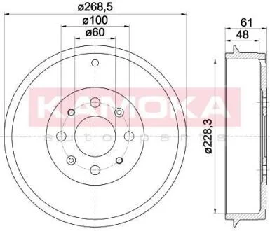 Барабан тормозной Fiat Grande Punto 05->,Corsa D 06-> KAMOKA 104060