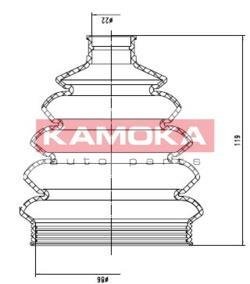 Пыльник ШРУС Audi A3 96->,Skoda Octavia 97->,VW Golf IV 98-05 :22/B:86/W:119 компл. KAMOKA 1146680