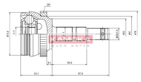 К-т шарнiрний привiдного валу KAMOKA 6036
