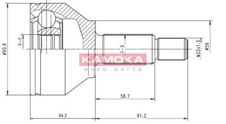 ШРКШ ЗОВН. FORD MONDEO III 1.8 16V/2.0 16V 00-, 1.8Sci 03-, FOCUS 1.8TDCi 01- KAMOKA 6040