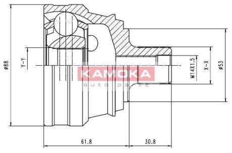 ШРУС Audi 80 B3/B4 86-96,90 87-91 наружн. 33/30/53мм KAMOKA 6276