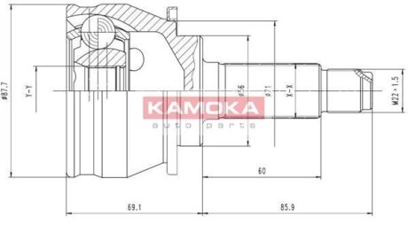ШРУС Subaru Impreza 94-98/Legacy 89-> наружн. 27/30/56мм KAMOKA 6384