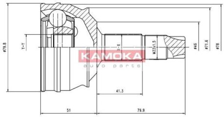 ШРУС Fiat Bravo 96-01 наружн. 22/22/46мм KAMOKA 6632