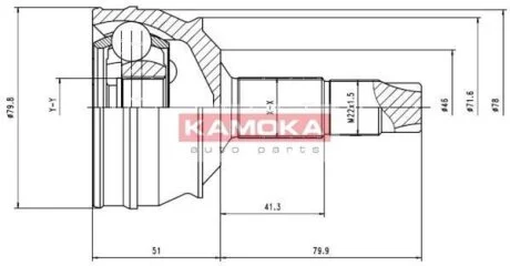 ШРУС Fiat Bravo 96-01 наружн. 22/22/46мм KAMOKA 6632