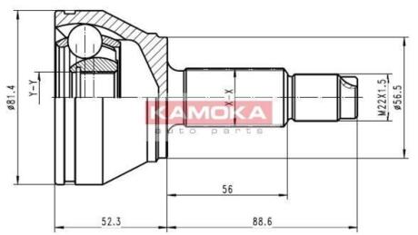 ШРУС Ford Fiesta IV 95-02,Puma 97-00 наружн. 25/22/57мм KAMOKA 6708