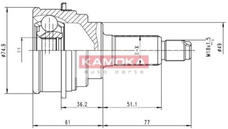 ШРУС Suzuki Baleno 90-> наружн. 25/21/49мм KAMOKA 6836