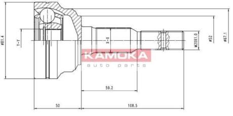 ШРУС Opel Astra II (G) 98-05 наружн. 33/22/52мм KAMOKA 6952