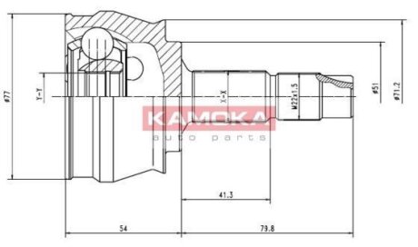 ШРУС Fiat Punto (188) 99->,Lancia Ypsilon 03-> наружн. 22/21/51мм KAMOKA 6964