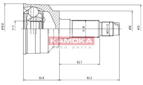 ШРУС Kia Sephia 93-97,Shuma 97-01 наружн. 26/22/56мм KAMOKA 7068