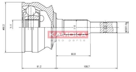 ШРУС Opel Astra 91-98,Kadett E 84-91,Vectra A 88-95 наружн. 33/25/52мм KAMOKA 7076