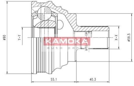 ШРУС Audi A3/VW Golf V/Skoda Octavia наружн. 36/30/90мм KAMOKA 7338
