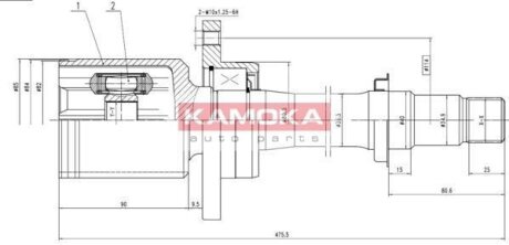ШРУС Toyota Avensis (T22/T25) 97-> (D4D) внутр. прав. 24/32/85мм KAMOKA 8719