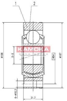 ШРУС VW Transporter внутрен.передн. KAMOKA 8738