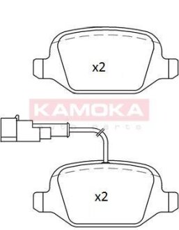 Комплект гальмівних накладок, дискове гальмо KAMOKA JQ101242