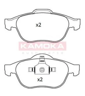 Комплект гальмівних накладок, дискове гальмо KAMOKA JQ101290