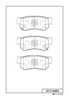 Колодки тормозные HYUNDAI SANTA FE/TUCSON 01- задн. (с индикатором износа и антискрипными пластинами) KASHIYAMA D11118MH