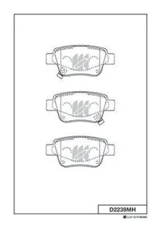 Колодки тормозные TOYOTA AVENSIS/COROLLA 02- задн. (с индикатором износа и антискрипными пластинами) KASHIYAMA D2239MH