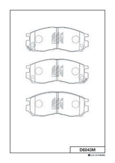 Колодка гальм.MITSUBISHI MIRAGE/LANCER, GALANT 89-,RVR/CHARIOT 91- FRONT (MK) KASHIYAMA D6043M