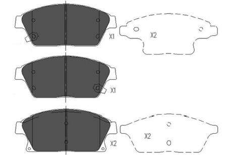 PARTS OPEL Тормозные колодки передн.Astra J,Mokka,Chevrolet Cruze 09- (16) KAVO KBP-1014