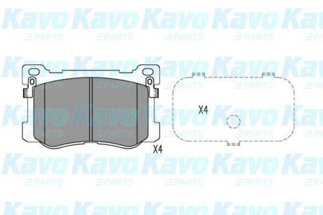 Комплект гальмівних накладок, дискове гальмо KAVO KBP-3048