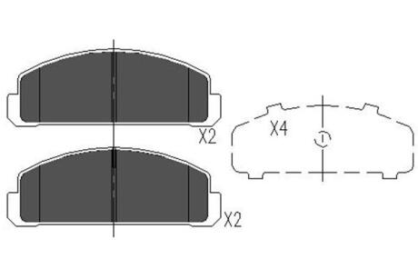 Гальмівні колодки дискові mazda 323/323 estate/wagon KAVO KBP-4515