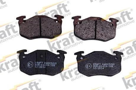 Комплект гальмівних накладок, дискове гальмо KRAFT 6005200
