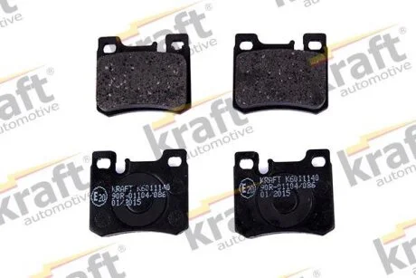 Комплект гальмівних накладок, дискове гальмо KRAFT 6011140