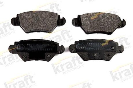 Комплект гальмівних накладок, дискове гальмо KRAFT 6011500