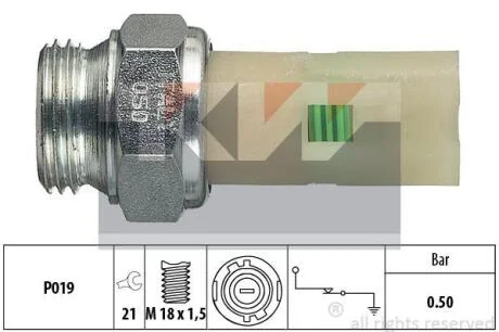 500 075 Датчик тиску масла (аналог EPS 1.800.075/Facet 7.0075) KW 500075