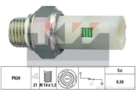500 076 Датчик тиску масла (аналог EPS 1.800.076/Facet 7.0076) KW 500076
