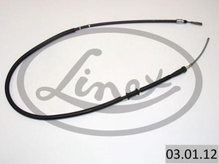 Трос ручного тормоза (пр+лев) Audi 80 91-(барабанные тормоза) LINEX 03.01.12