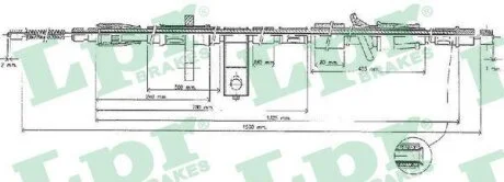 - Трос ручного гальма LPR C0319B