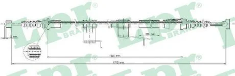 - Трос ручного гальма LPR C0388B